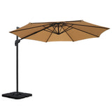 Instahut Cantilever Umbrella with Base and 360 Degree Tilt — UPF 50 Plus, Multiple Colours — Allure Home Collections