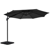 Instahut Cantilever Umbrella with Base and 360 Degree Tilt — UPF 50 Plus, Multiple Colours — Allure Home Collections
