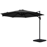 Instahut Cantilever Umbrella with Base and 360 Degree Tilt — UPF 50 Plus, Multiple Colours — Allure Home Collections