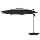 Instahut Cantilever Umbrella with Base and 360 Degree Tilt — UPF 50 Plus, Multiple Colours — Allure Home Collections