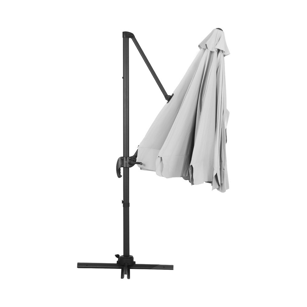 Instahut 3m Cantilever Umbrella with 360 Degree Tilt — UPF 50 Plus, Beige, Black or Grey — Allure Home Collections