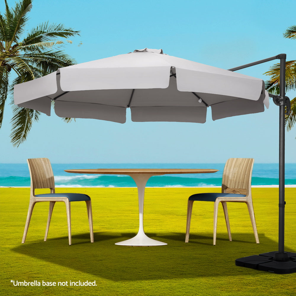 Instahut 3m Cantilever Umbrella with 360 Degree Tilt — UPF 50 Plus, Beige, Black or Grey — Allure Home Collections