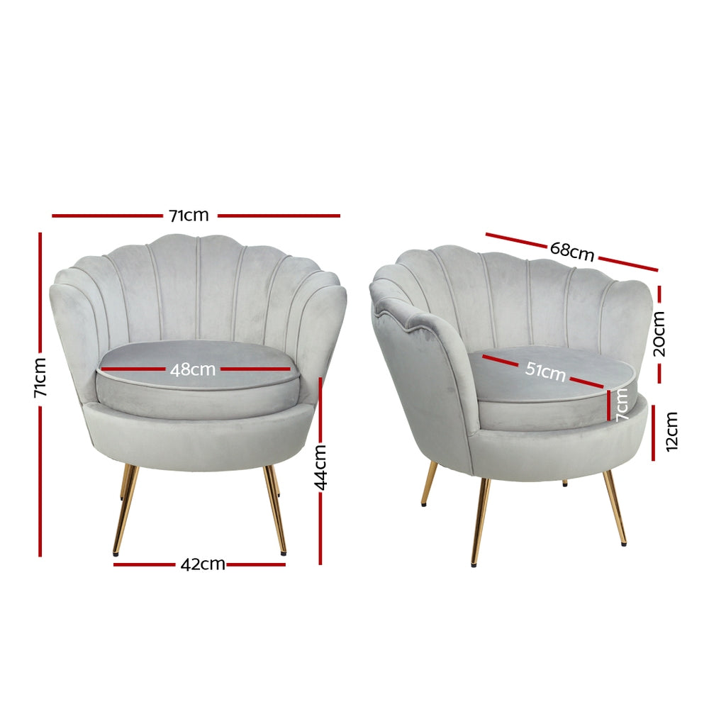Velvet Callista Armchair by Artiss - Timeless Elegance in Various Colors