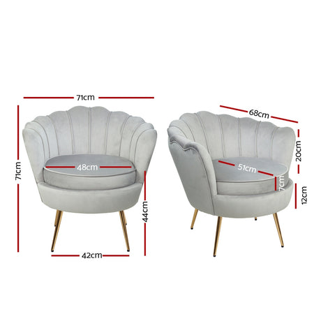 Velvet Callista Armchair by Artiss - Timeless Elegance in Various Colors