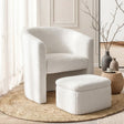 Valley Heights white boucle accent chair in a modern living room