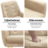 Artiss Anne Beige Linen Fabric Armchair