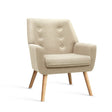Leura beige faux linen accent chair in a modern living room