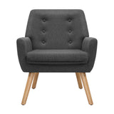 Artiss Anne Charcoal Linen Fabric Armchair