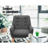 Artiss Anne Charcoal Linen Fabric Armchair
