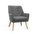 Leura grey faux linen accent chair in a modern living room