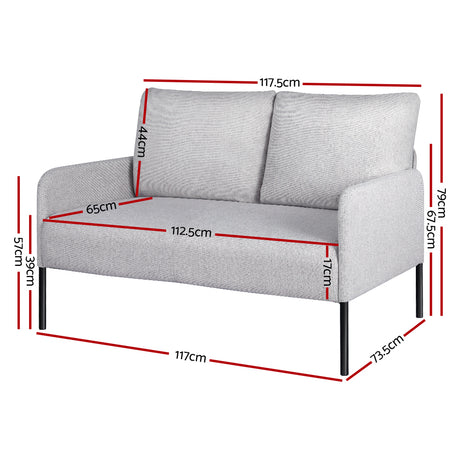 Aiguablava 2 Seater Sofa, Grey