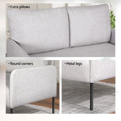 Aiguablava 2 Seater Sofa, Grey