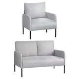 Artiss KANE 4-Seater Sofa Set with Armchair — Soft Linen Fabric, Grey — Allure Home Collections
