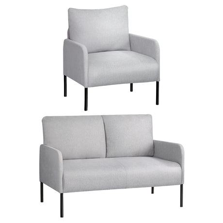 Artiss KANE 4-Seater Sofa Set with Armchair — Soft Linen Fabric, Grey — Allure Home Collections