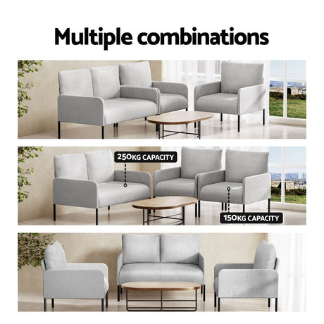 Aiguablava 4 Seater Sofa, Grey
