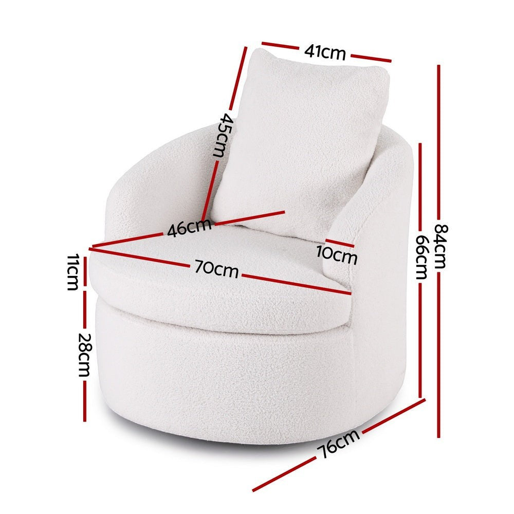 Bullaburra Swivel Armchair, White