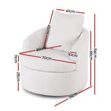 Bullaburra Swivel Armchair, White