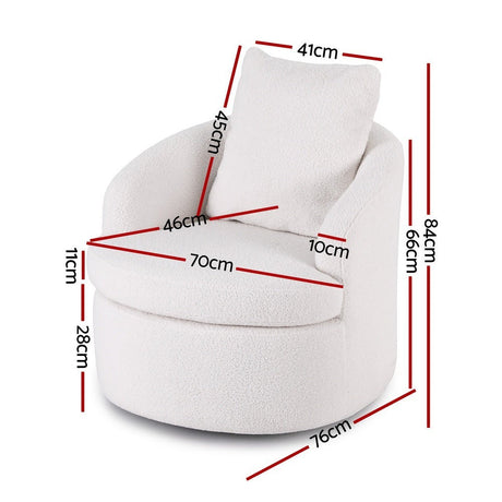 Bullaburra Swivel Armchair, White