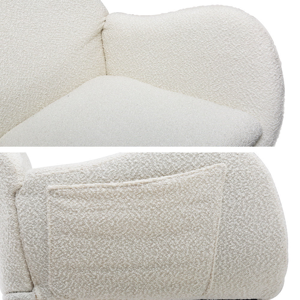 Artiss Boucle Rocking Chair with Armchair Pillow - White