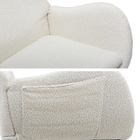 Artiss Boucle Rocking Chair with Armchair Pillow - White