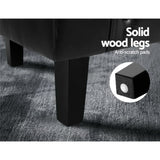 Artiss Ava Black Armchair Set with Ottoman - Elegant Comfort and Support