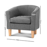 Artiss Abby Grey Fabric Armchair - Modern Elegance and Comfort