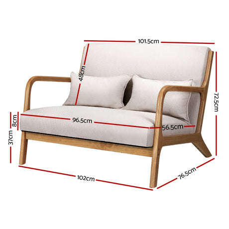 Quincy Loveseat, Beige, view 2