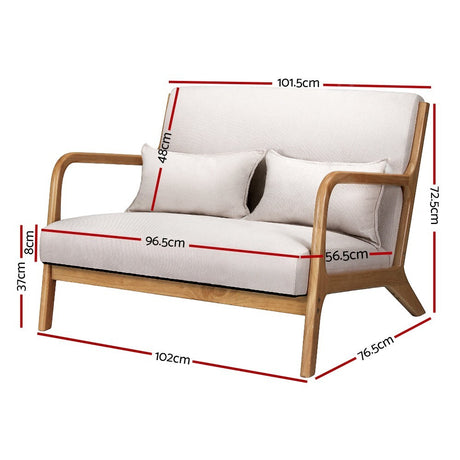 Yellow Rock Two Seater Armchair, Beige