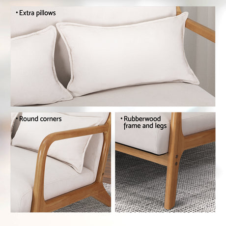 Quincy Loveseat, Beige, view 5