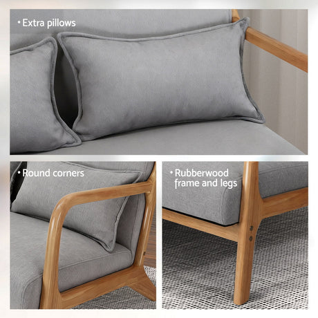 Quincy Loveseat, Grey, view 5