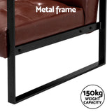 Artiss Modern Armchair Lounge Chair in Brown PU Leather with Metal Frame