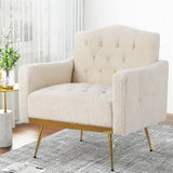 Rydal beige boucle accent chair in a modern living room