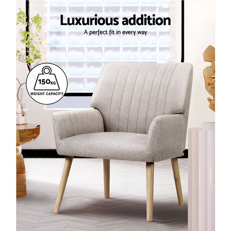Artiss Sebastini Beige Fabric Armchair