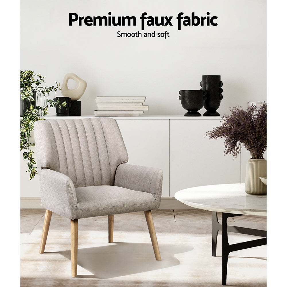 Artiss Sebastini Beige Fabric Armchair