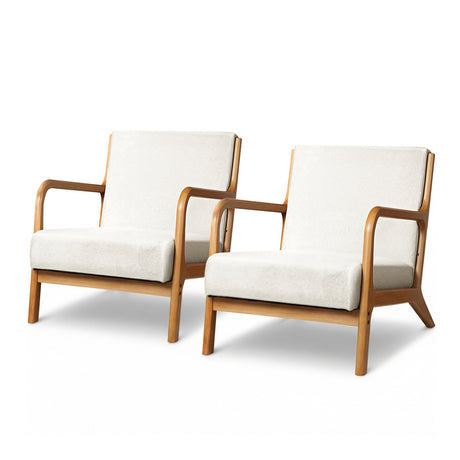 Springwood beige faux fabric armchair in a modern living room