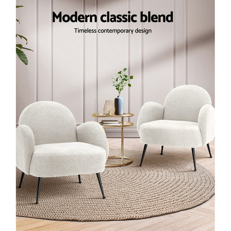 Artiss Hanes Boucle Armchair - Luxurious Comfort in Various Colors