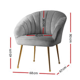 Artiss Eloise Velvet Armchair in Grey
