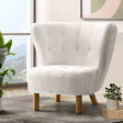 Mount Tomah white sherpa fleece wingback chair in a modern living room