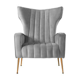 Artiss Velvet Kate Armchair - Elegant Design in Grey