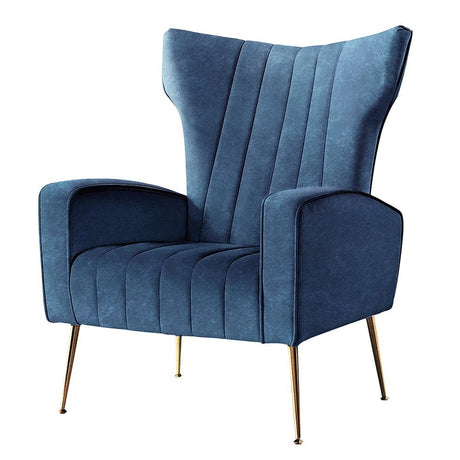 Katoomba navy velvet accent chair in a modern living room
