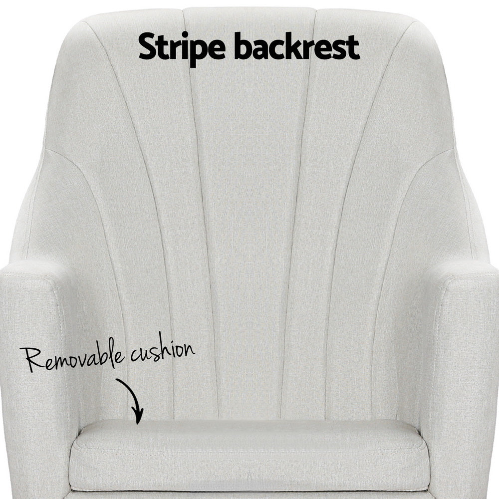 Jonah Linen Rocking Chair in Beige