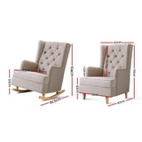 Artiss Gaia Fabric Rocking Chair - Elegant Convertible Design in Multiple Colors