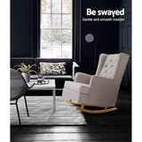 Artiss Gaia Fabric Rocking Chair - Elegant Convertible Design in Multiple Colors
