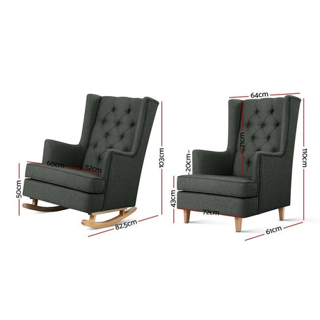 Kanimbla Rocking Chair, Charcoal