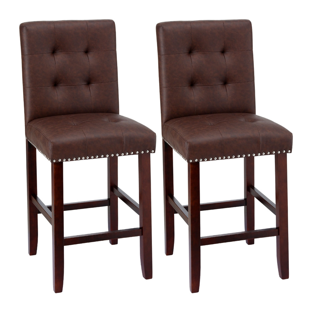 Artiss ergonomic tufted bar stools set of 2 with timber frame — Allure Home Collections