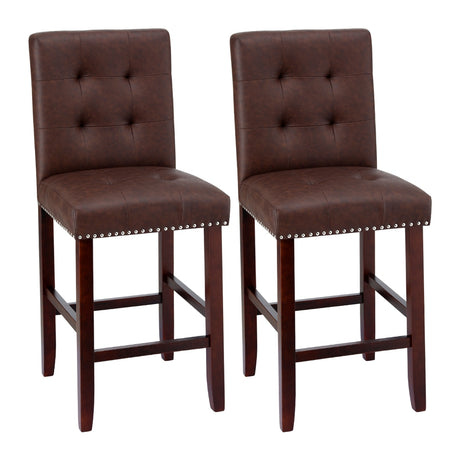 Artiss ergonomic tufted bar stools set of 2 with timber frame — Allure Home Collections