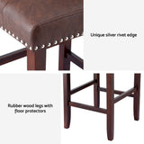 Side profile of Artiss tufted bar stool showing wooden frame — Allure Home Collections