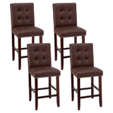 Artiss ergonomic tufted bar stools set of 4 with wooden frame — Allure Home Collections