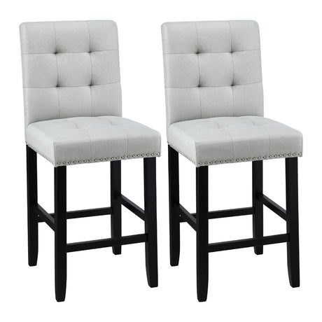 Artiss bar stool tufted upholstery and silver rivet trim detail — Allure Home Collections