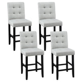 Artiss bar stool tufted seat and silver rivet trim detail close-up — Allure Home Collections